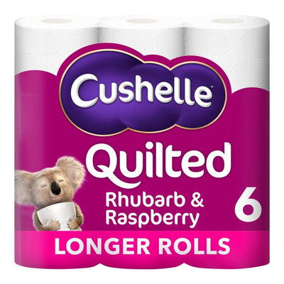 M&S Cushelle Rouleaux de papier toilette matelassés Framboise & Rhubarbe 6 rouleaux - Achetez en ligne sur McGrocer