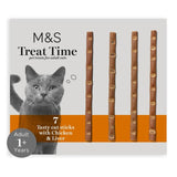 M&S chicken and liver cat stick treats 35g, imported from the UK