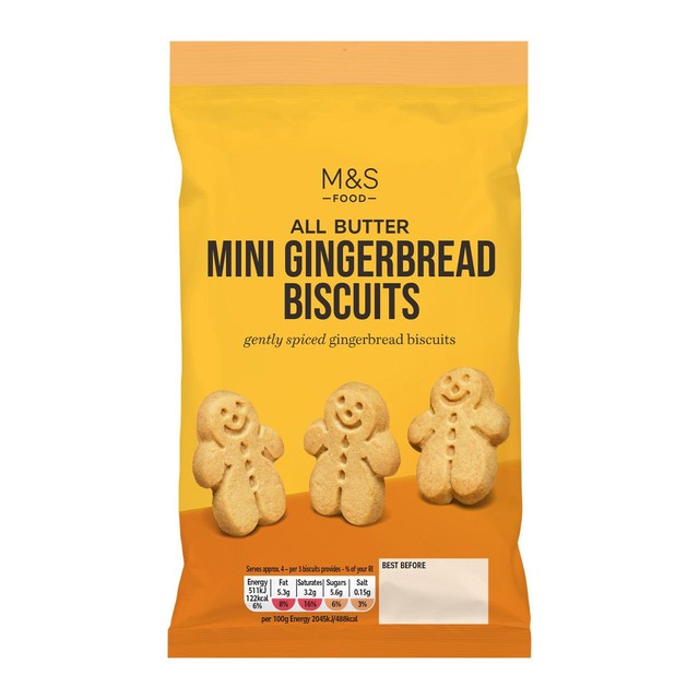 M&S all butter mini gingerbread biscuits 100g, imported from the UK