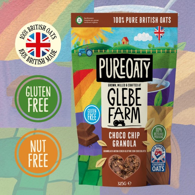 Glebe Farm gluten free chocolate oat granola 325g, UK version
