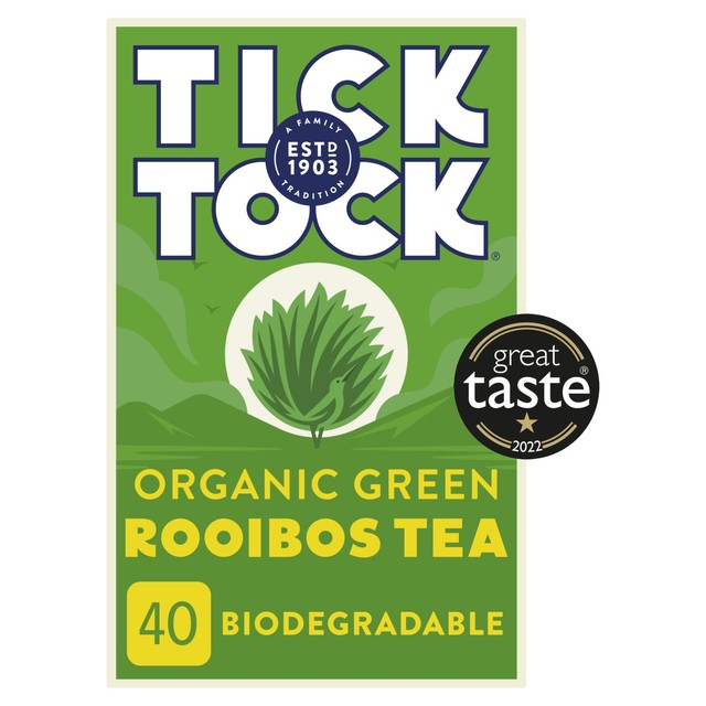 Tick Tock rooibos green tea bags 40 per pack (British brand)