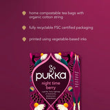 Pukka Herbs Night Time Berry Herbal Tea Bags x20, imported from the UK