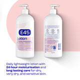 E45 moisturising lotion for dry sensitive skin (British brand)