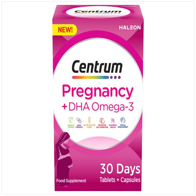 Centrum Pregnancy + DHA Omega Prenatal Vitamins 60 Pack