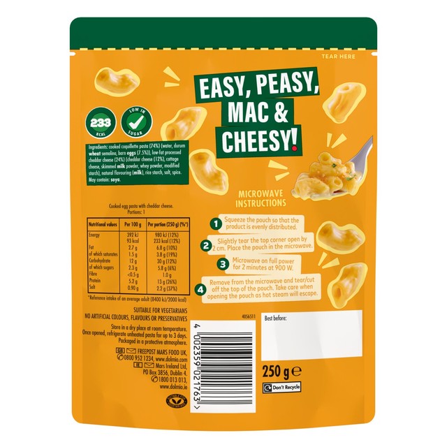 Dolmio Extra Cheesy Mac and Cheese pasta ready meal 250g - British product