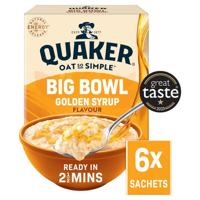 M&S Quaker Oat So Simple Big Bowl Golden Syrup Porridge Sachets 6 Sachets- Buy online at McGrocer