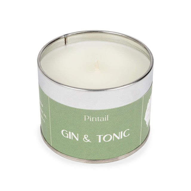 Pintail Gin & Tonic scented tin candle 225g, imported from the UK