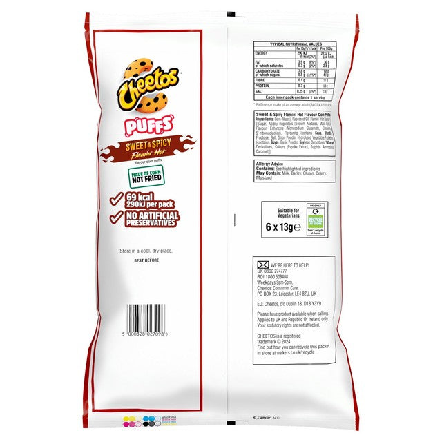 Cheetos Puffs Flamin' Hot Multipack - British product