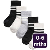 M&S M&S Unisex Cotton Baby Socks Black 0-6 Months 5-Pack- Buy online at McGrocer