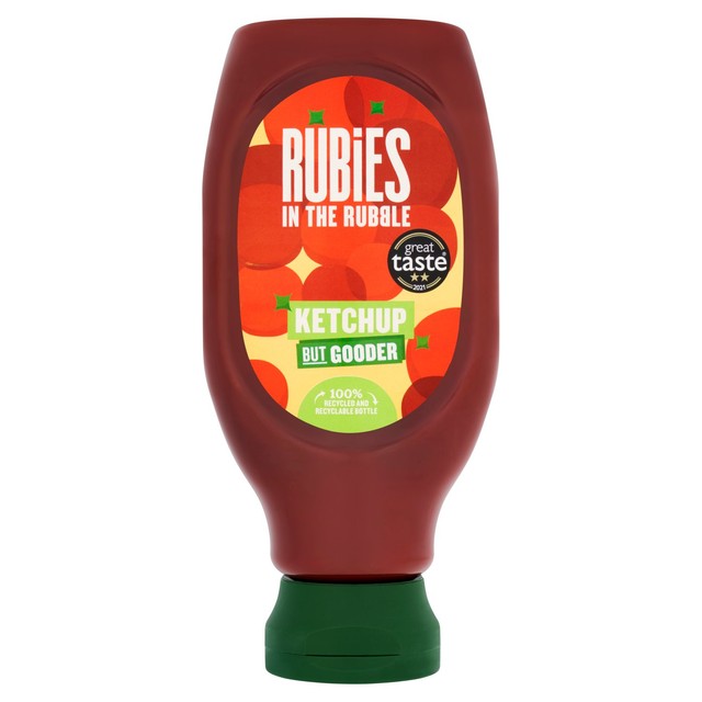 Rubies in the Rubble tomato ketchup squeezy 485g, imported from the UK