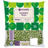 Ocado frozen garden peas 910g, imported from the UK