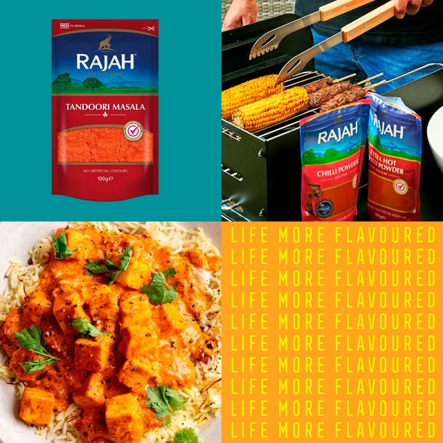 Rajah Tandoori Masala Powder Natural Ground 100g, imported from the UK
