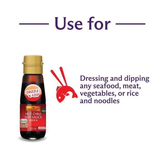 Lee Kum Kee Hot Chilli Soy Sauce 120ml, imported from the UK