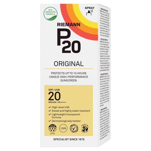 Riemann P20 Original SPF 20 Sun Spray 200ml, imported from the UK