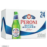 Peroni Nastro Azzurro lager 24 x 330ml bottles, imported from the UK