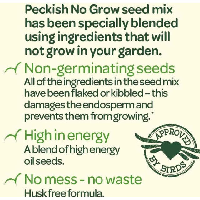Peckish No Grow Seed Mix 1.7kg, imported from the UK