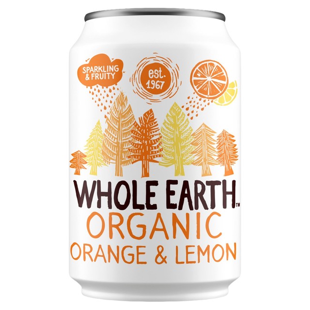 Whole Earth sparkling orange and lemon drink 330ml (British brand)
