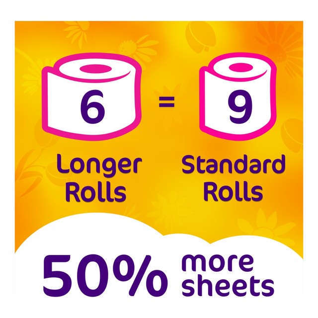 Cushelle Quilted Sunshine Daisy toilet roll 6 rolls - British product