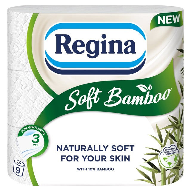 Regina Soft Bamboo toilet roll 9 roll, imported from the UK