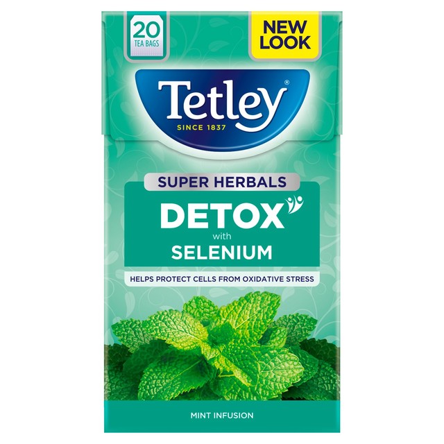 Tetley Super Mint Detox tea bags 20 count (British brand)
