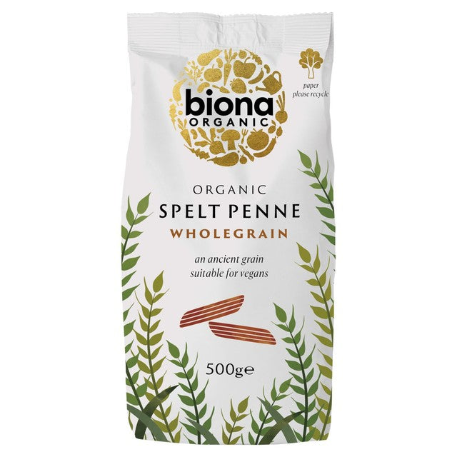 Biona spelt penne pasta 500g - British product