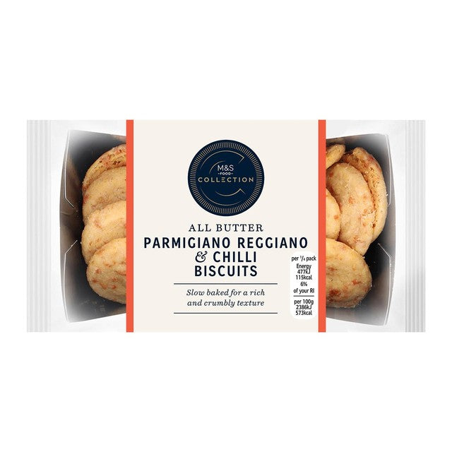 M&S Parmigiano Reggiano and chilli biscuits 80g, imported from the UK