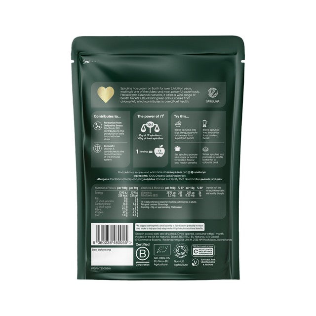 Naturya organic spirulina powder 200g, imported from the UK