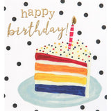 Caroline Gardner birthday card rainbow cake 146mm x 140mm - British product
