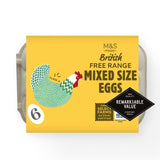M&S M&S Free Range Mixed Size Eggs 6 Pack- Buy online at McGrocer