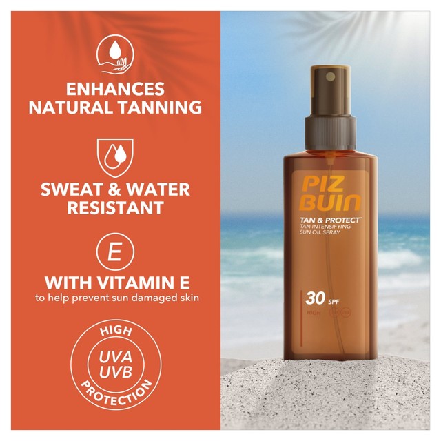 Piz Buin Tan Protect sun oil spray 150ml (British brand)