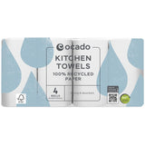 Ocado 100% recycled kitchen towels 4 rolls - British product