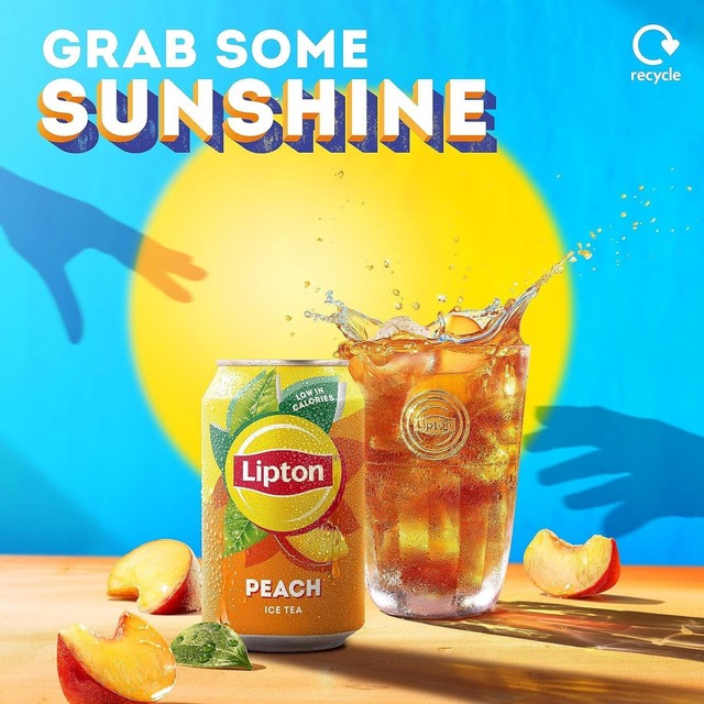 Lipton peach flavoured ice tea 330ml can, UK version