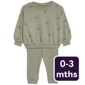 M&S Khaki Leggings Outfit 0-3 Months Baby Outfit