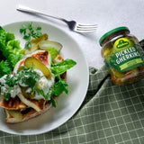 Kuhne Gherkins Sweet & Sour Pickled 330g, UK version