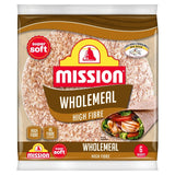Mission wholemeal tortilla wraps 6 pack, imported from the UK