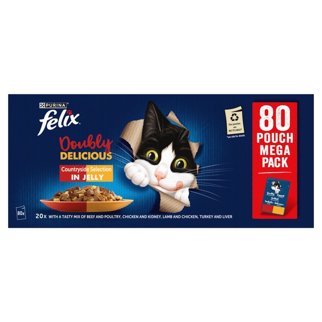 Felix Doubly Delicious wet cat food 80x85g - British product