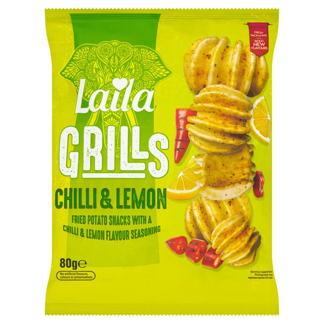 Laila chilli & lemon potato grills 80g, UK version