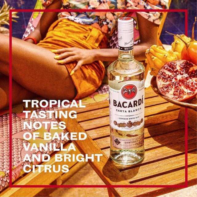 Bacardi Carta Blanca Superior white rum 70cl - British product