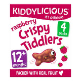 Kiddylicious Raspberry Crispy Tiddlers toddler snack 4 x 12g, UK version