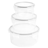 M&S M&S Round Clip Storage Containers Grey Plastic Food Storage Containers 3-Pack- Buy online at McGrocer