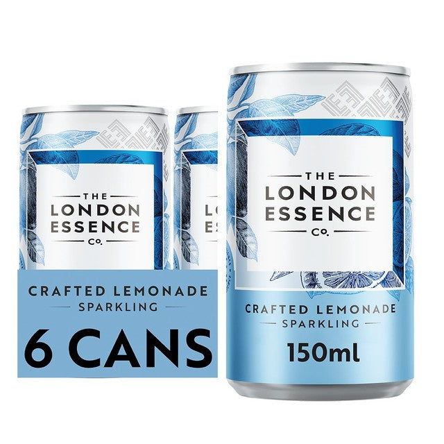 London Essence Co. lemon flavoured soda drink 6 x 150ml cans, UK version