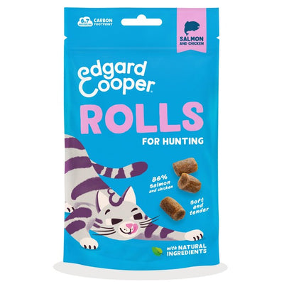 Edgard & Cooper Naturlig Kattemat Godbit Myke Ruller Laks og Kylling Kattemat Godbiter 45g