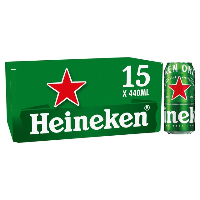 Heineken lager beer cans multipack 15 x 440ml, UK version