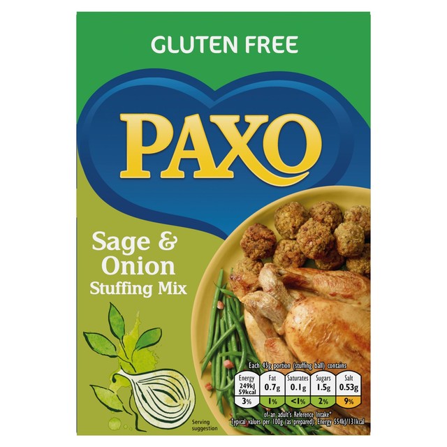 Paxo gluten free sage onion stuffing mix 150g imported from the UK
