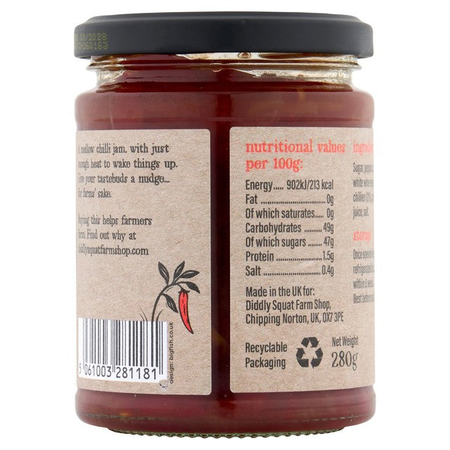 Diddly Squat Farm chilli jam, imported from the UK