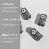 Adios Plastic compostable dog poo bags grey 120 pack - British product