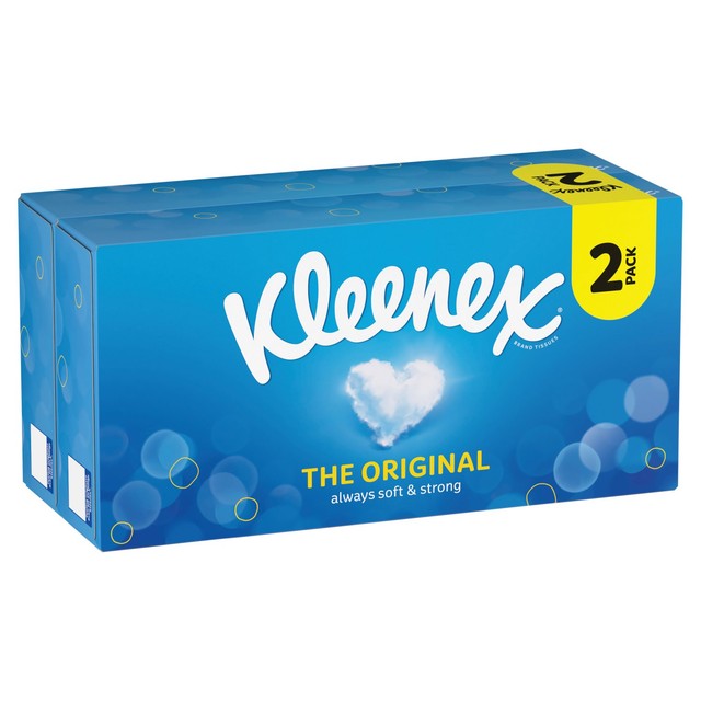 Kleenex Original Tissues twin box 2 x 64 sheets, UK version