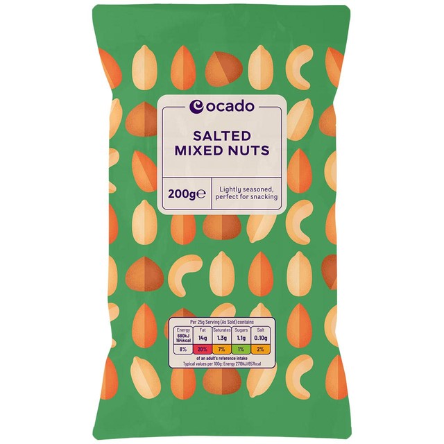 Ocado Salted Mixed Nuts 200g, imported from the UK