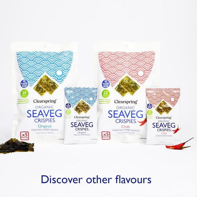 Clearspring Organic Seaveg Crispies Original Seaweed Snack 4g Pack - British product