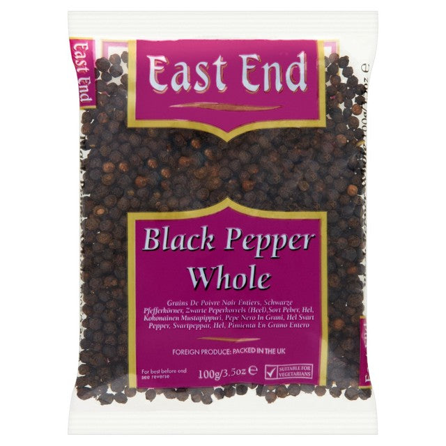 East End whole black peppercorns 100g - British product